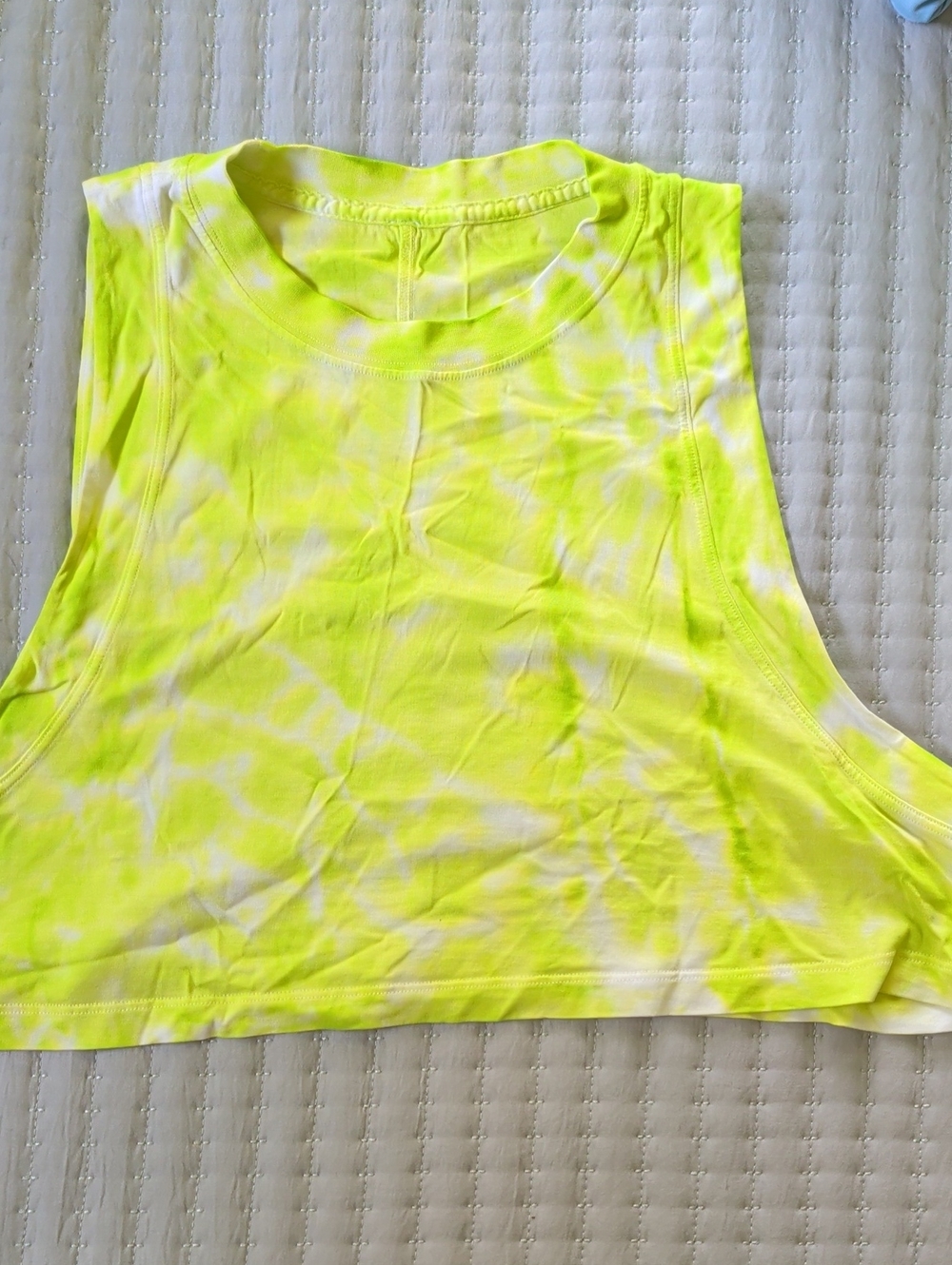 lululemon athletica Neon Yellow Tie-Dye Cropped Tank